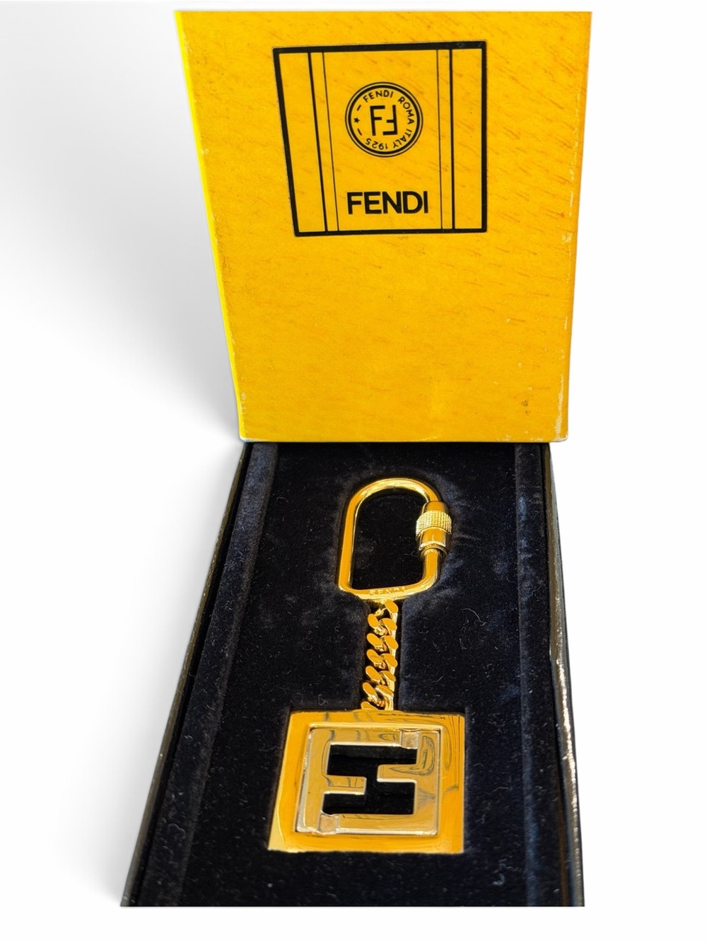 Fendi Gold-Tone Logo Keychain Bag Charm